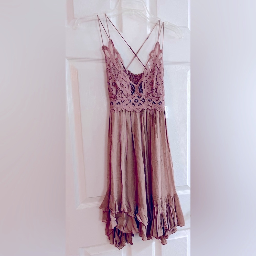 Free People/women’s pink rose Adella slip dress size XS - Picture 7 of 11